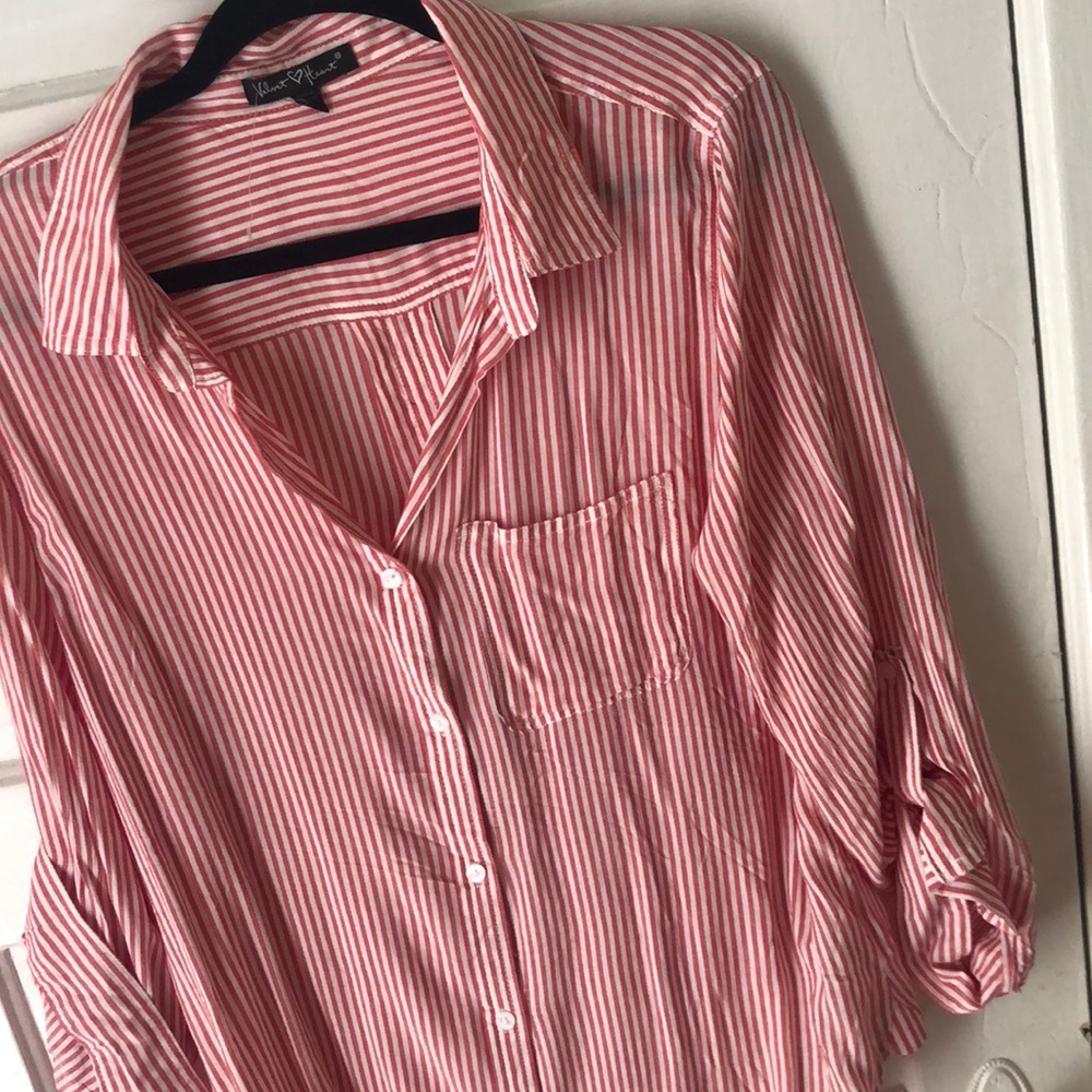 Stripped light button up